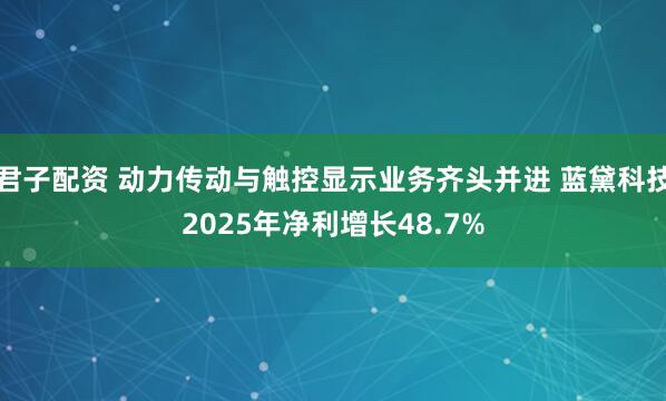 君子配资 动力传动与触控显示业务齐头并进 蓝黛科技2025年净利增长48.7%